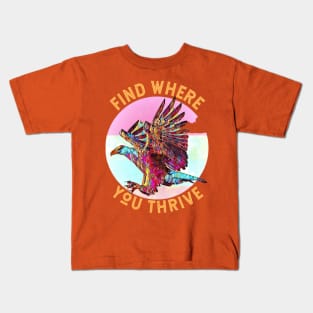 Find Where You Thrive (colorful flying eagle) Kids T-Shirt